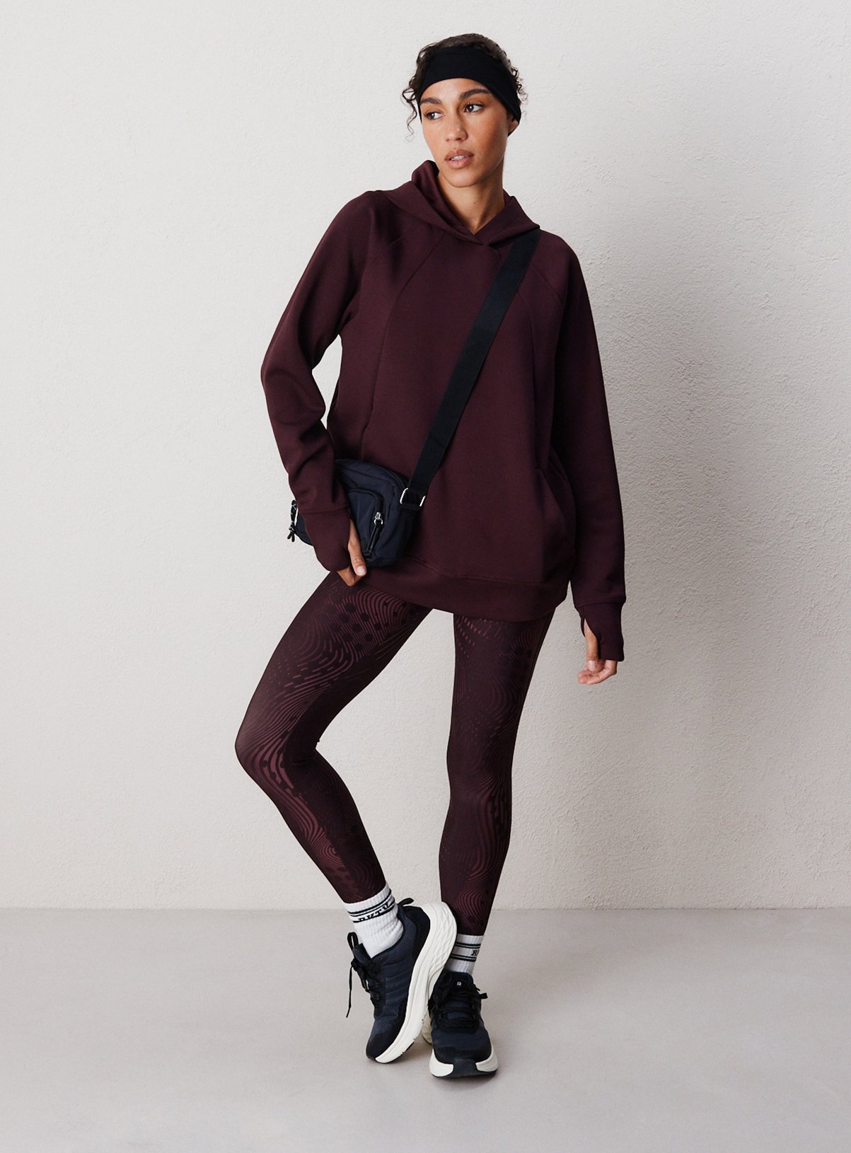 REAKTIV Dark Red Scuba Longline Hoodie XXL - Image 3 thumbnail
